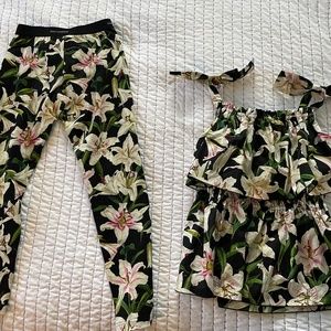 Dolce & Gabbana Girls 9/10 tank and pants set floral